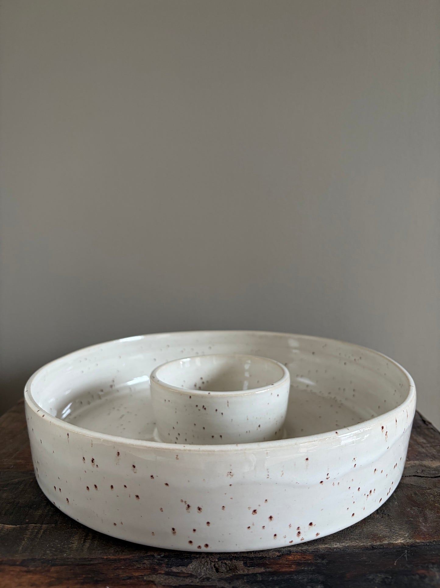 Tapasschaal spikkelglazuur