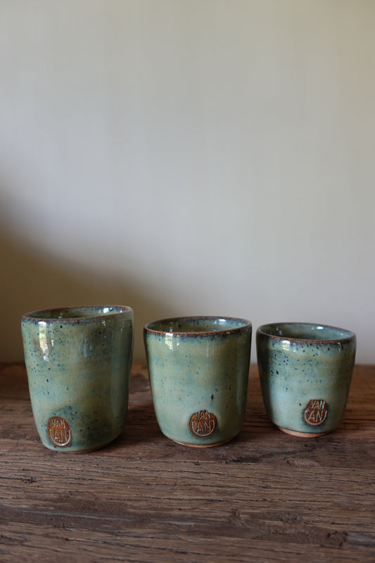 Set tasjes zonder oor blauwgroen