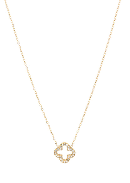 Diamond Clover Necklace Gold