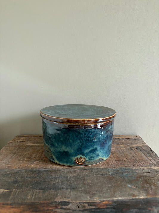 Pot blauw met deksel
