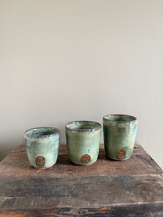 Set tassen blauwgroen