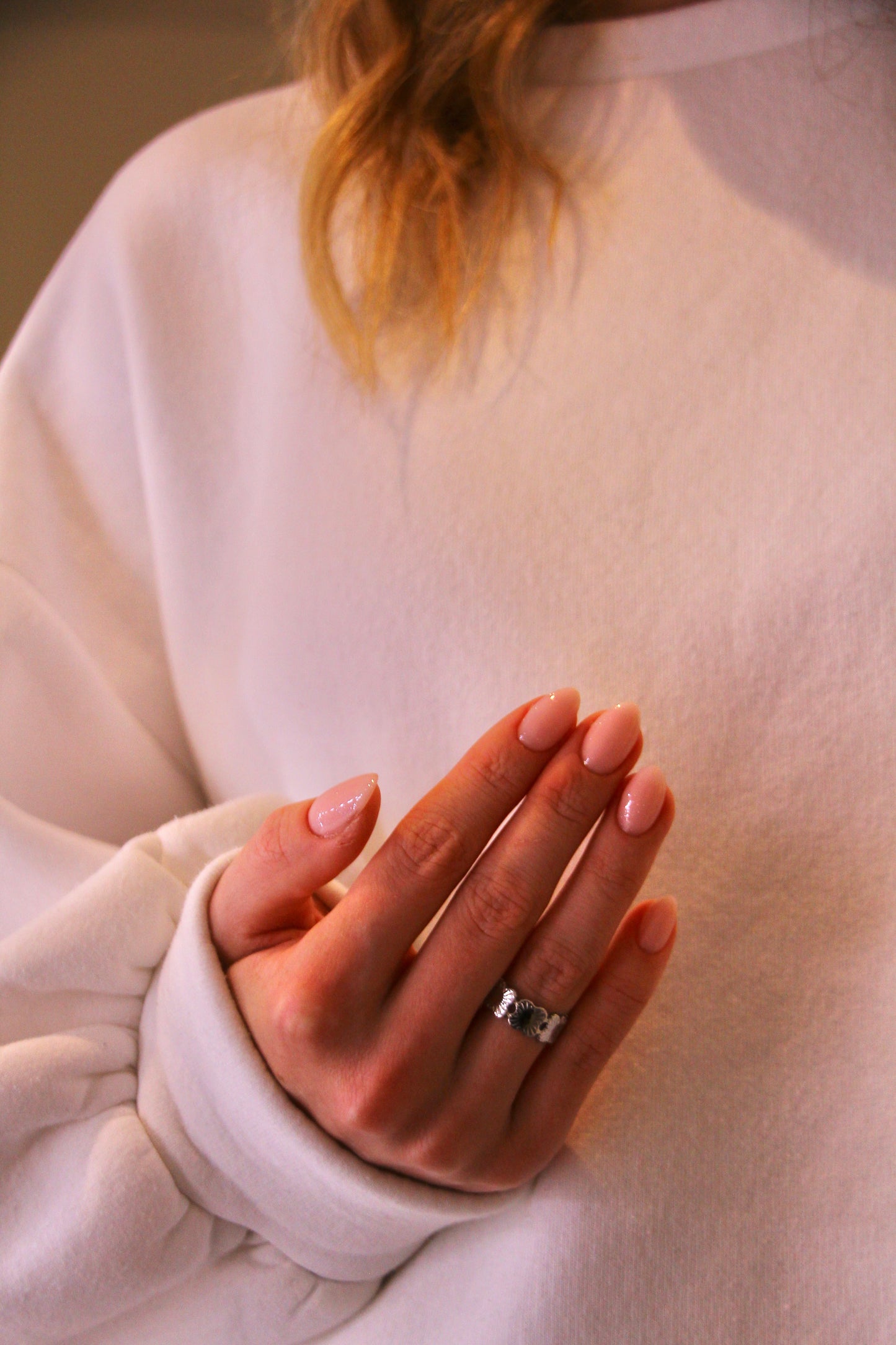 Textured Clover Ring Silver