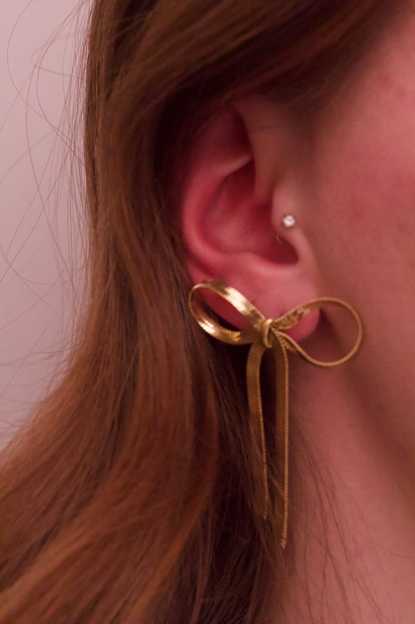 Ribbon Earrings Gold